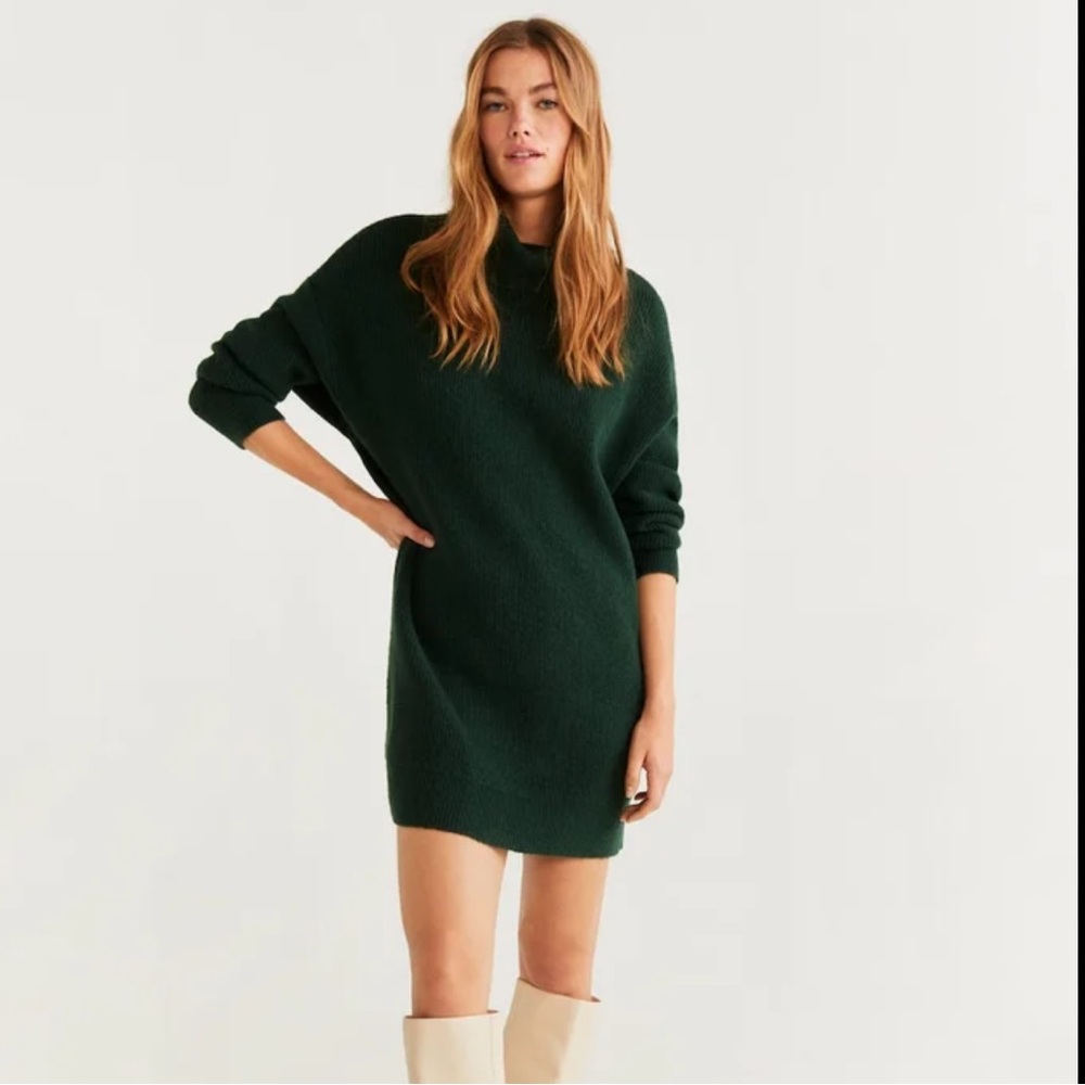 ASOS Dark Green Midi Sweater Dress